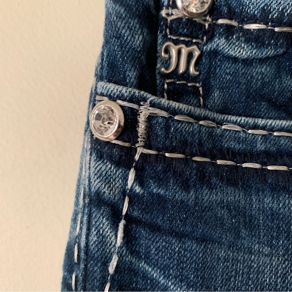 Miss Me Embellished Sequin /Rhinestone Easy Boot Cut Low Rise Jeans 26 - Picture 13 of 13